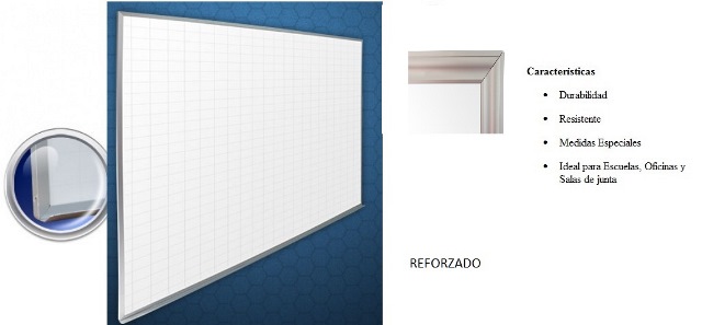 Pizarron Cuadricula Reforzado Blanco Medidas 0.90 x 2.40