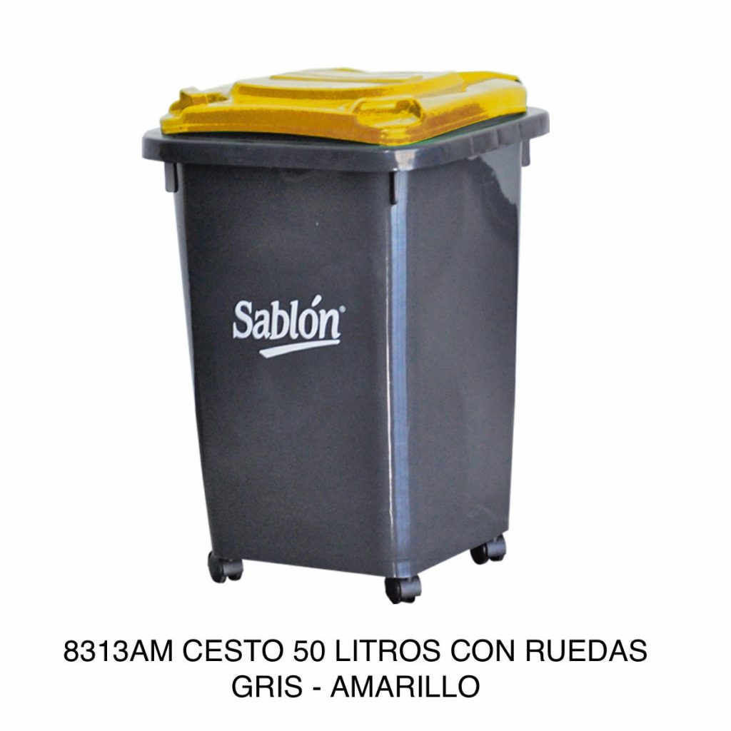 Bote Basura Con Tapa y Ruedas 8313 AM