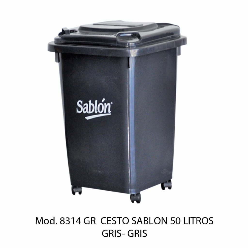 Bote Basura Con Tapa y Ruedas 8314 GR