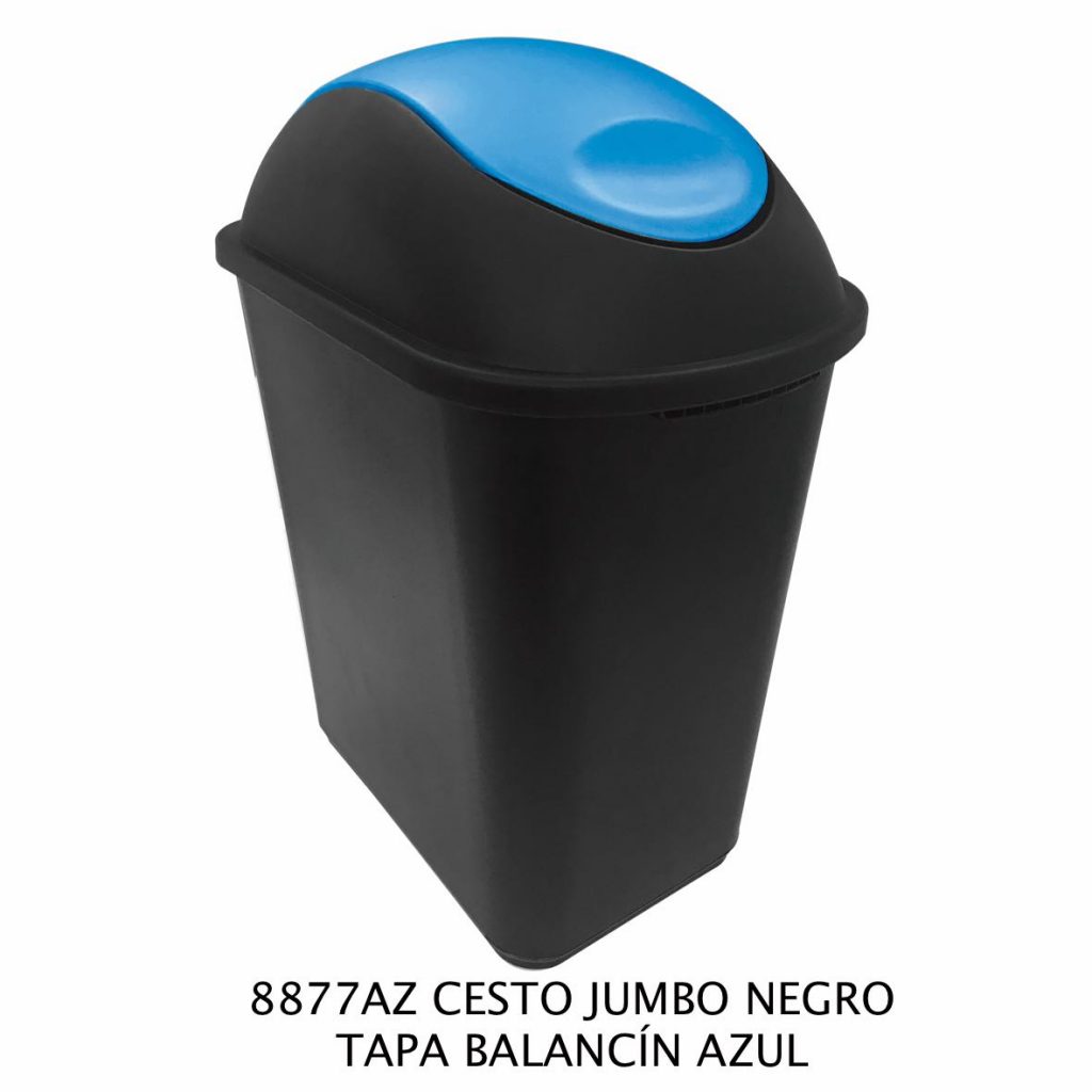 Cesto Jumbo Negro Tapa Balancin 8877AZ