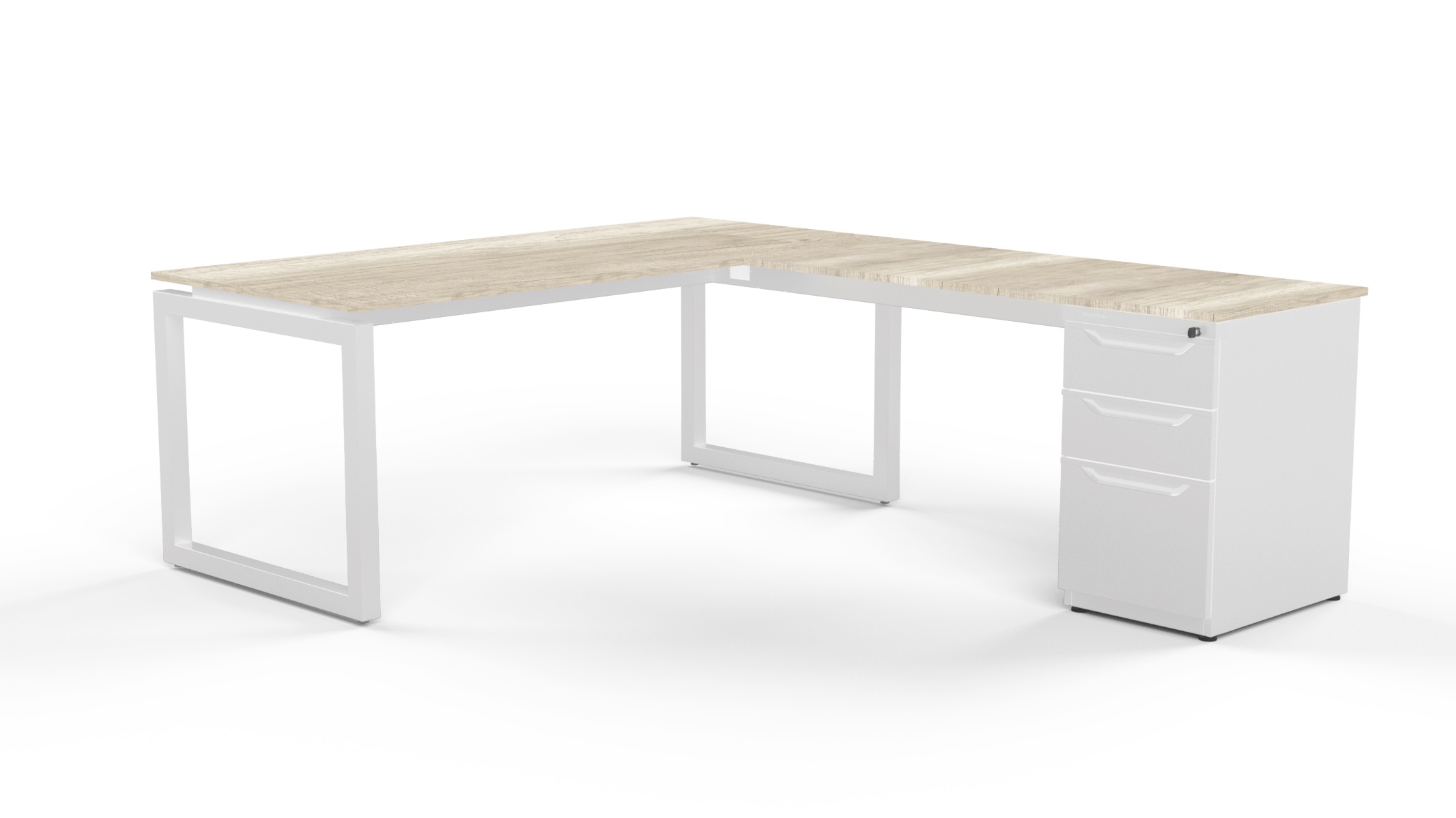 Escritorio Ejecutivo Quadra L Con Pedestal 180-220-80