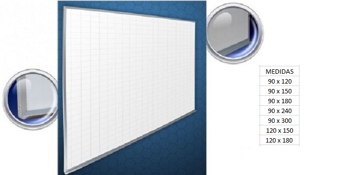 Pizarron Cuadricula Blanco Estandard 90-120